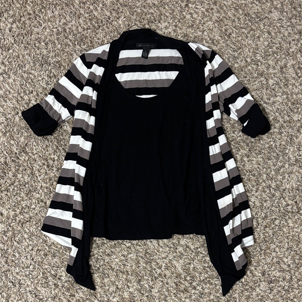 Striped Black and White Women's Top